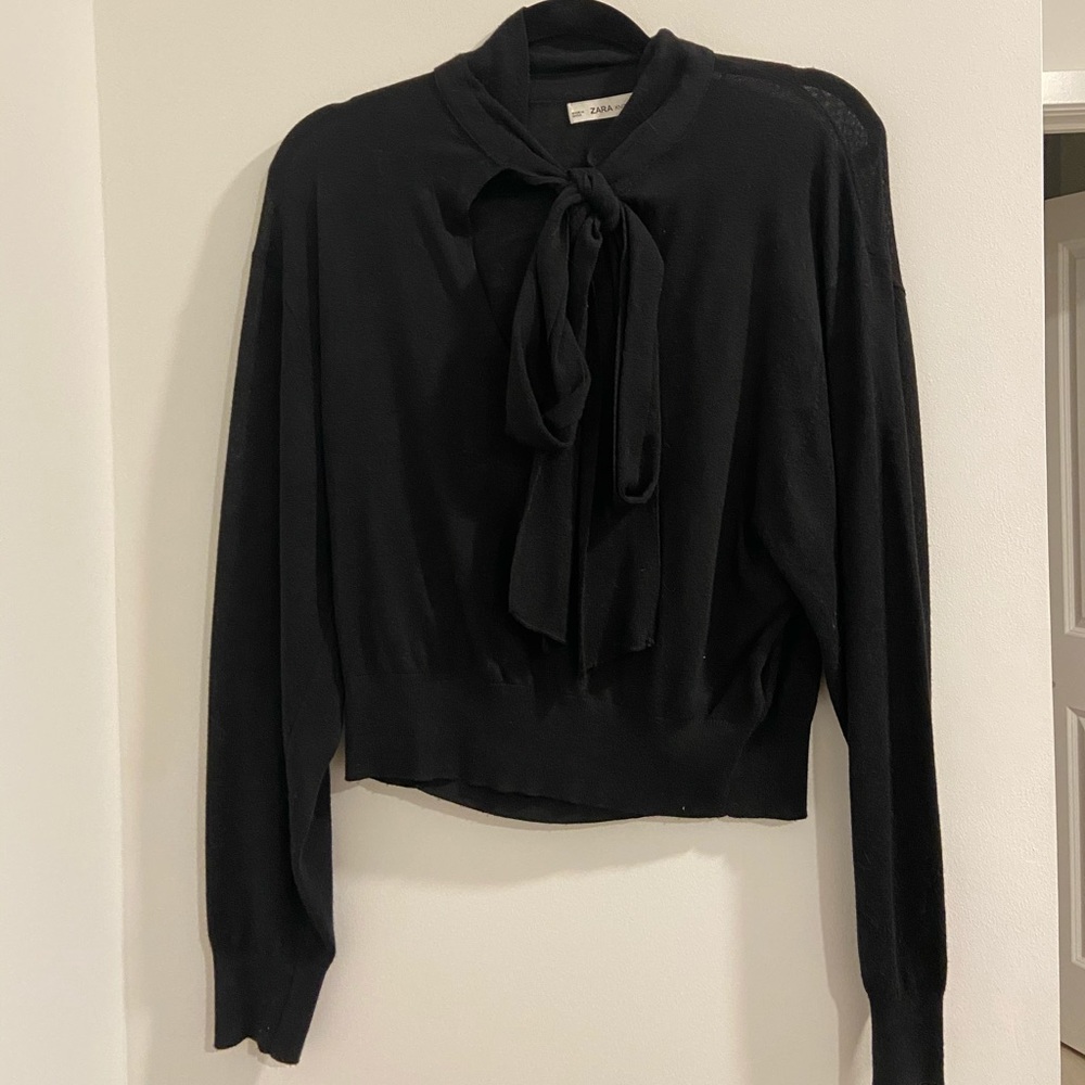 Zara neck tie sweater